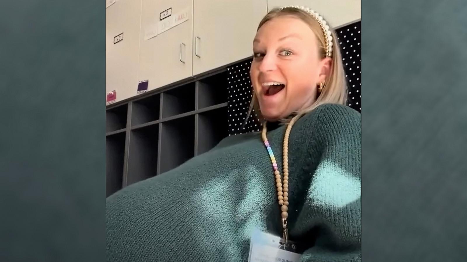 PHOTO: Samantha Landwehr shared a video of her elementary school students reacting as she felt her baby’s kicks during pregnancy.