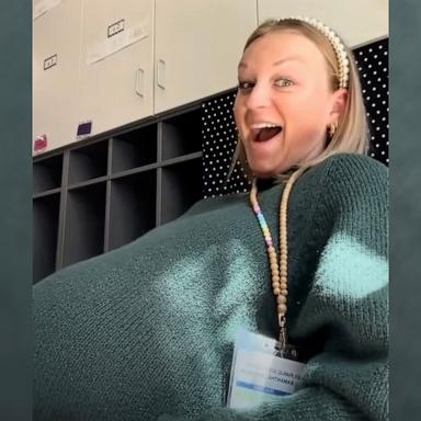 PHOTO: Samantha Landwehr shared a video of her elementary school students reacting as she felt her baby’s kicks during pregnancy.