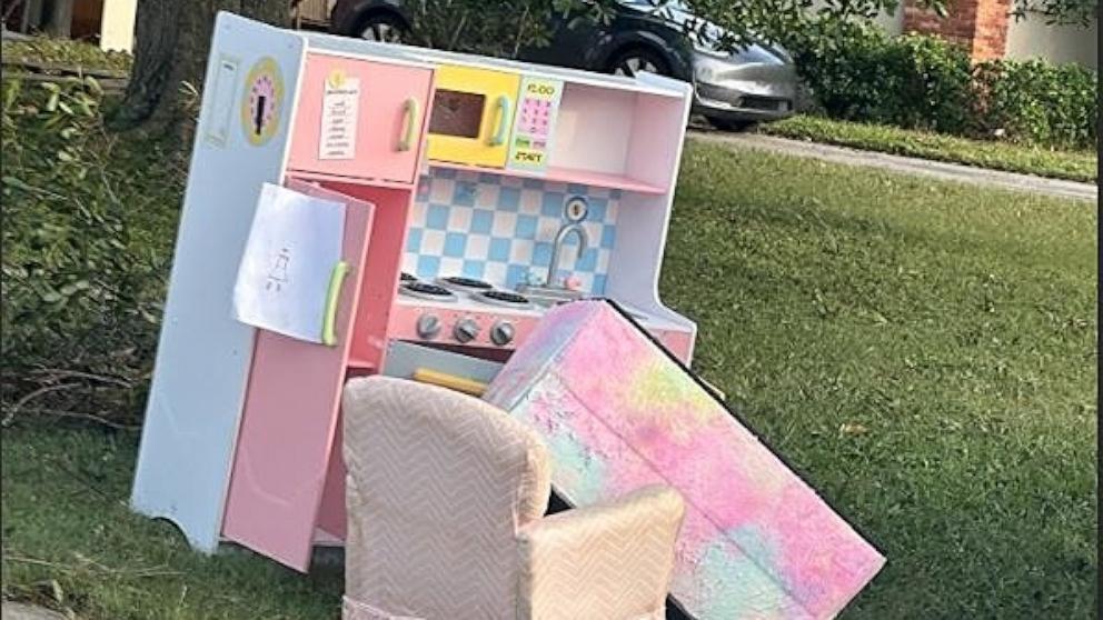 PHOTO: Sarah Spicer's daughter Blakely's toys had to be thrown out after flooding due to Hurricane Helene.