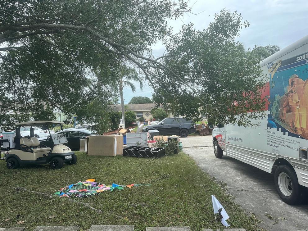 PHOTO: The contents of Sarah Spicer's home in Tampa, Florida, are shown on the curb after Hurricane Helene.