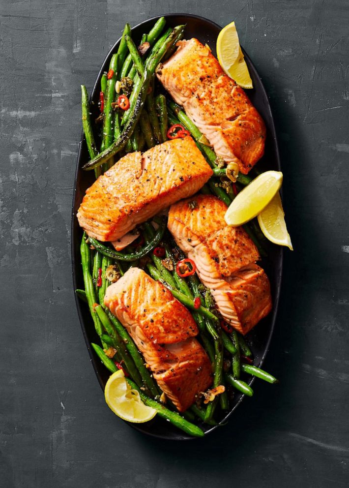 PHOTO: Seared Salmon With Charred Green Beans