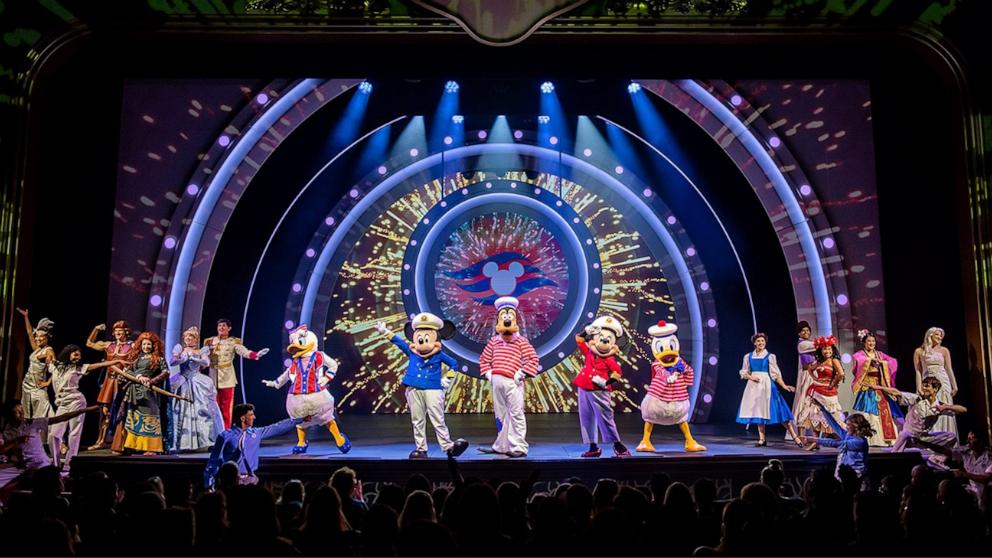 PHOTO: Guests will experience “Disney Seas the Adventure," an original musical spectacular that features characters from Disney and Pixar stories alongside renditions of iconic Disney songs, on board Disney Cruise Line’s newest ship, the Disney Destiny. 