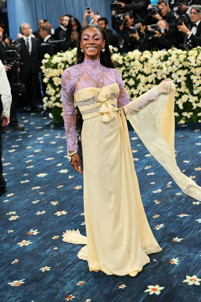 Sha'Carri Richardson attends the 2025 Met Gala Celebrating "Superfine: Tailoring Black Style" on May 05, 2025 in New York City.