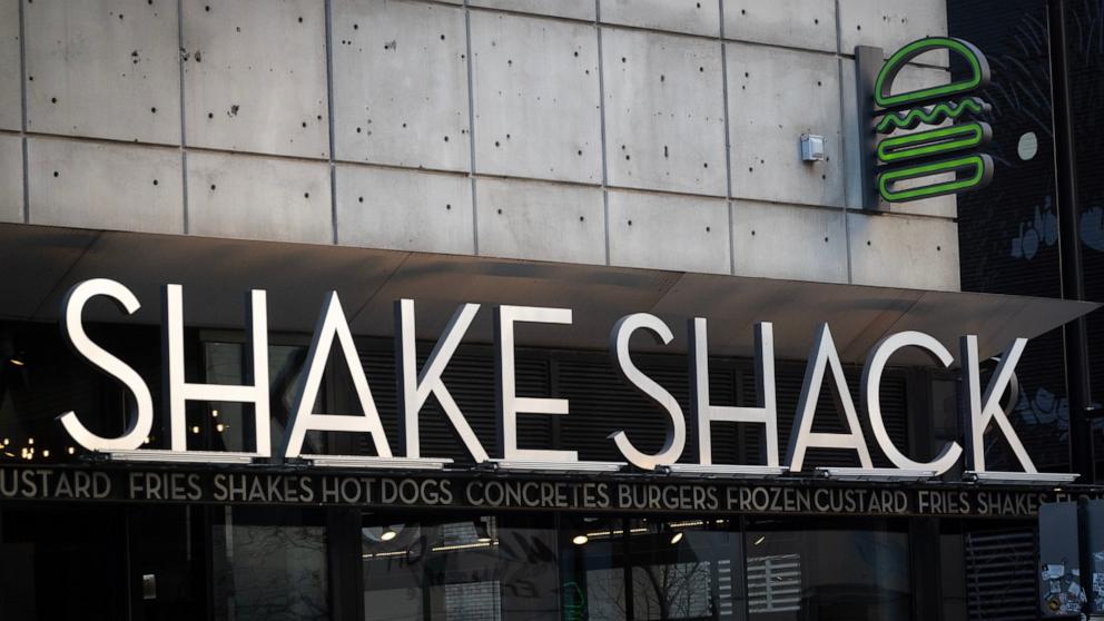 A sign hangs outside of a Shake Shack location on February 21, 2025 in Chicago, Illinois. 
