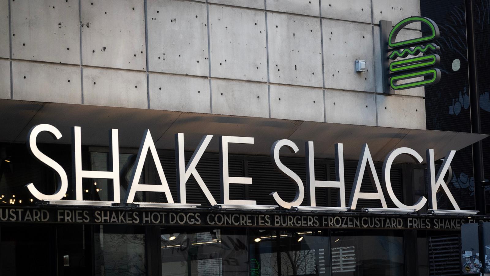 A sign hangs outside of a Shake Shack location on February 21, 2025 in Chicago, Illinois.