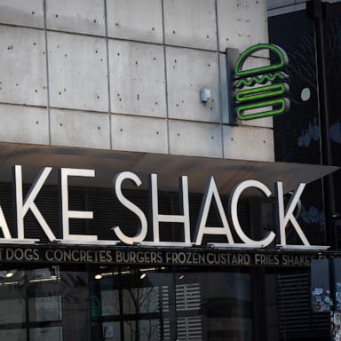 A sign hangs outside of a Shake Shack location on February 21, 2025 in Chicago, Illinois. 