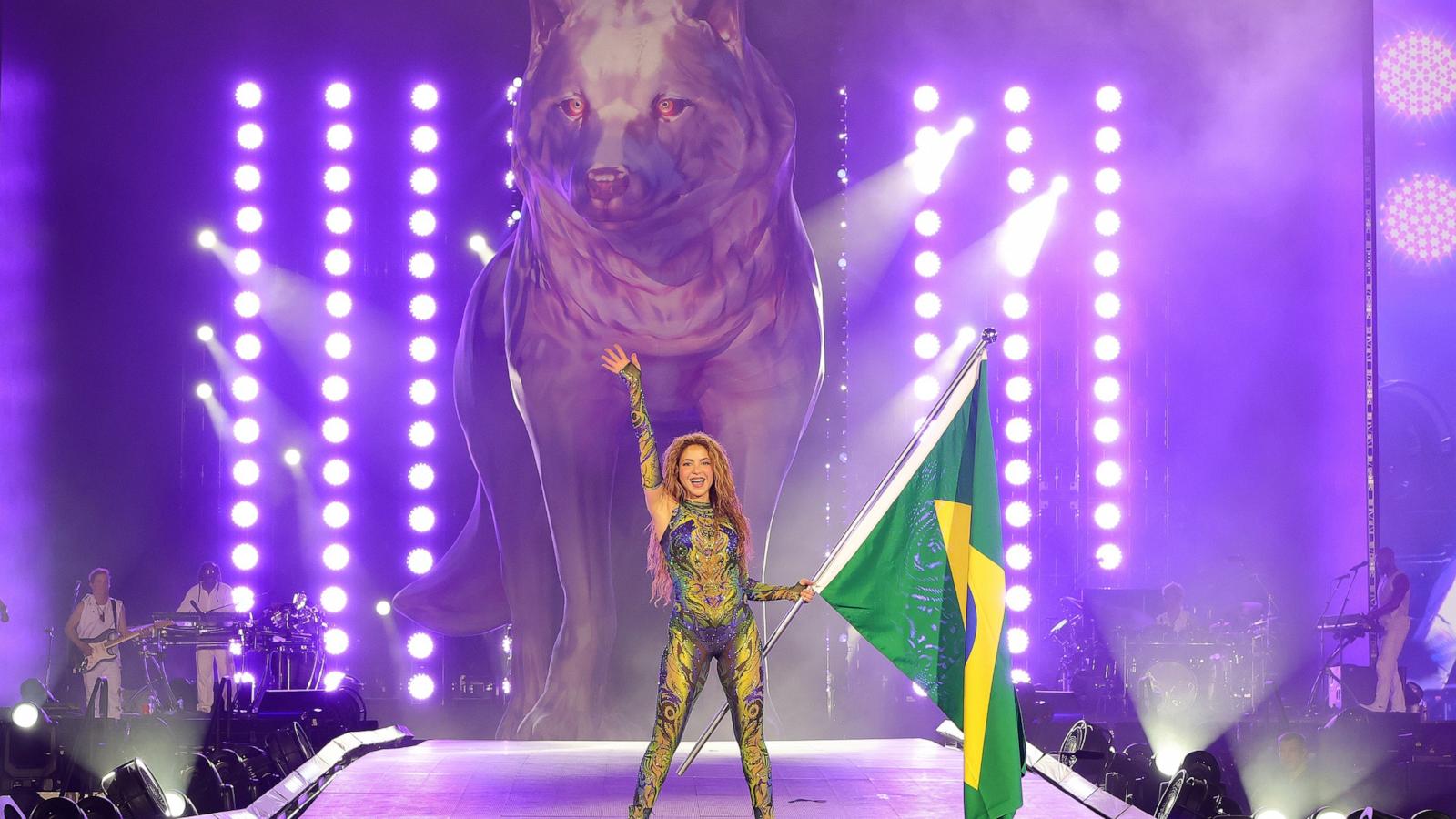 Shakira performs live during a concert as part of TODO MUNDO NO RIO at Copacabana beach on May 3, 2026 in Rio de Janeiro, Brazil.