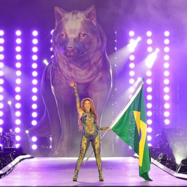 Shakira performs live during a concert as part of TODO MUNDO NO RIO at Copacabana beach on May 3, 2026 in Rio de Janeiro, Brazil. 