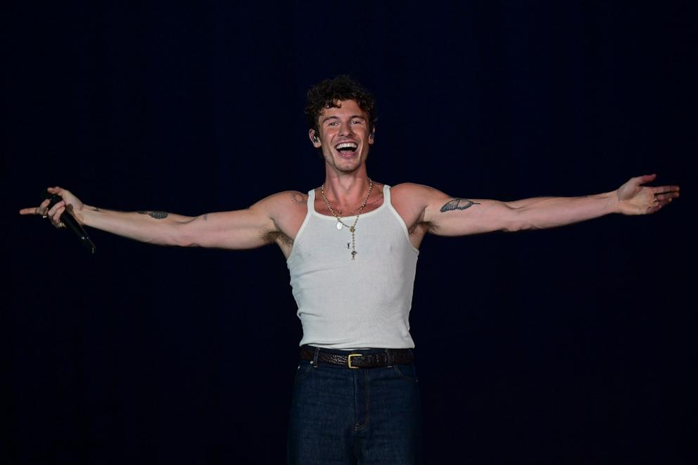 PHOTO: Canadian singer-songwriter Shawn Mendes performs during the Rock in Rio music festival in the Rio 2016 Olympic Park in Rio de Janeiro, Brazil, on Sept. 23, 2024. 