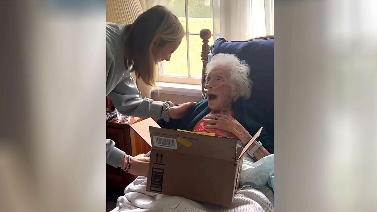 PHOTO: Shelby Hoefling surprised her 98-year-old grandmother Patricia Hoefling with the news of her pregnancy at the end of August.