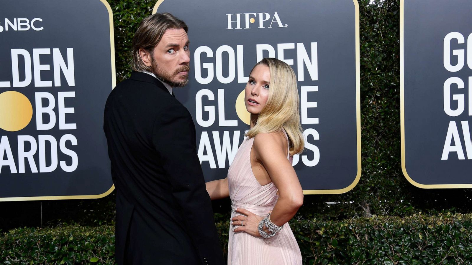 PHOTO: Dax Shepard and Kristen Bell arrive to the 76th Annual Golden Globe Awards held at the Beverly Hilton Hotel on Jan. 6, 2019.