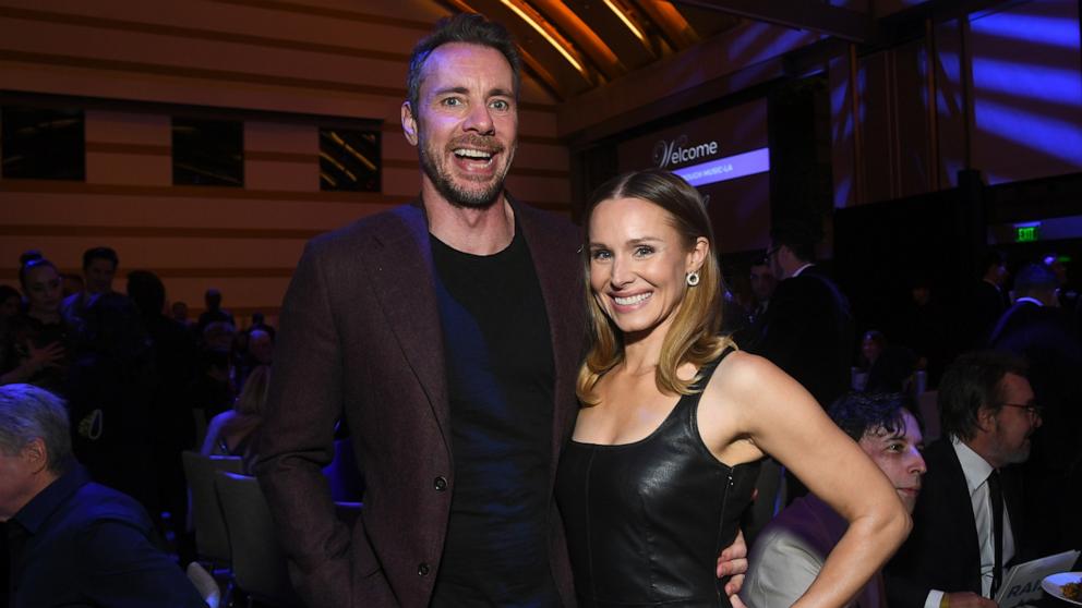 PHOTO: Dax Shepard and Kristen Bell attend the Education Through Music Los Angeles 18th Annual Benefit Gala at Skirball Cultural Center on Dec. 5, 2023 in Los Angeles.