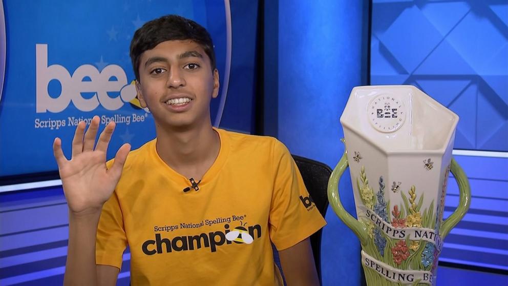 PHOTO: Scripps National Spelling Bee 2026 winner Shrey Parikh appears live on "Good Morning America" on May 29, 2026.