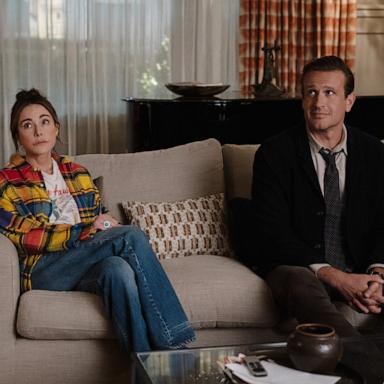 PHOTO: Christa Miller and Jason Segel appear in an episode of "Shrinking," streaming on Apple TV+.