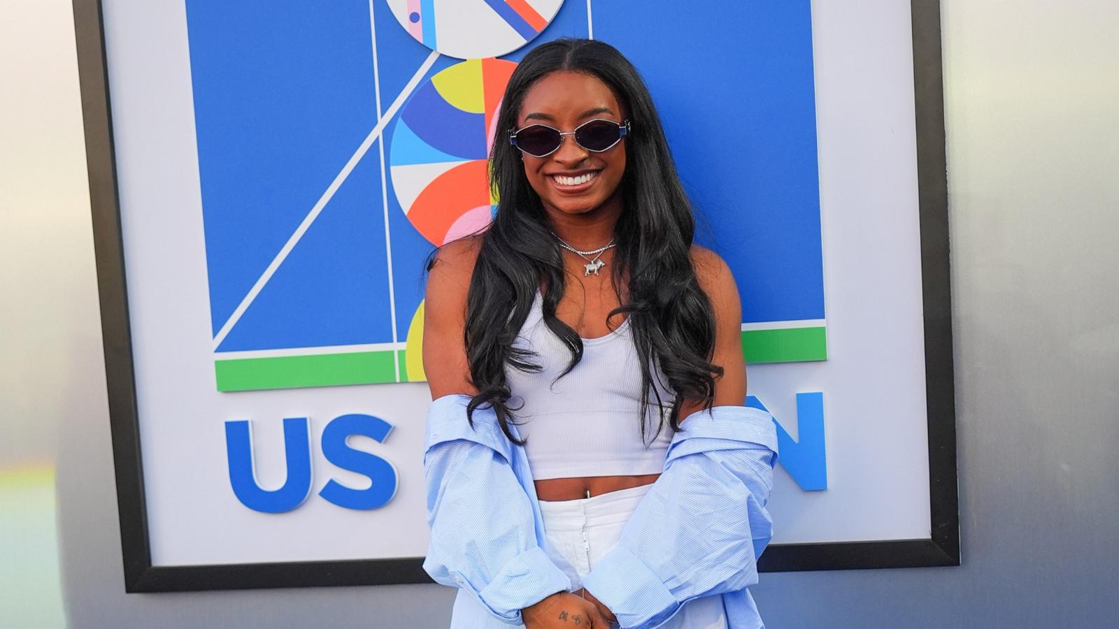 PHOTO: Simone Biles attends Day 10 of the 2024 US Open Tennis Championships on Sept. 4, 2024 in New York City.