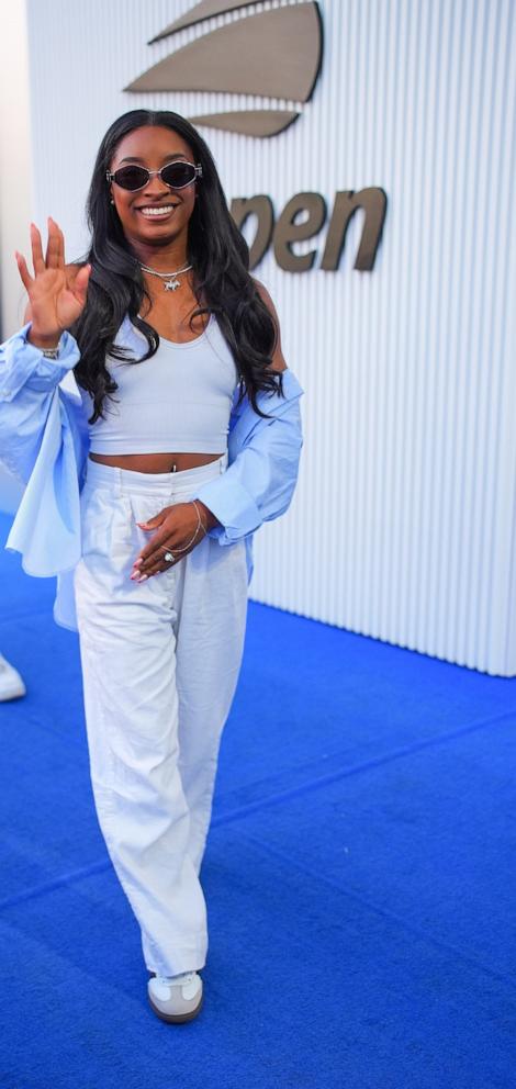 PHOTO: Simone Biles attends Day 10 of the 2024 US Open Tennis Championships on Sept. 4, 2024 in New York City. 