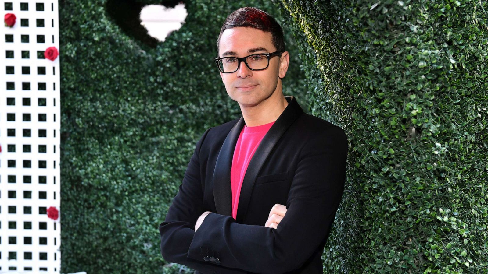 PHOTO: Christian Siriano attends as Minted Weddings and Christian Siriano ring in Valentine's Day with pop-up wedding ceremonies in Times Square at Duffy Square in Times Square on Feb. 14, 2023 in New York City.