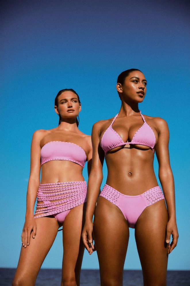 2023 Pink Swimsuit Bikini for Women  High Leg Thong Swimwear – Linions