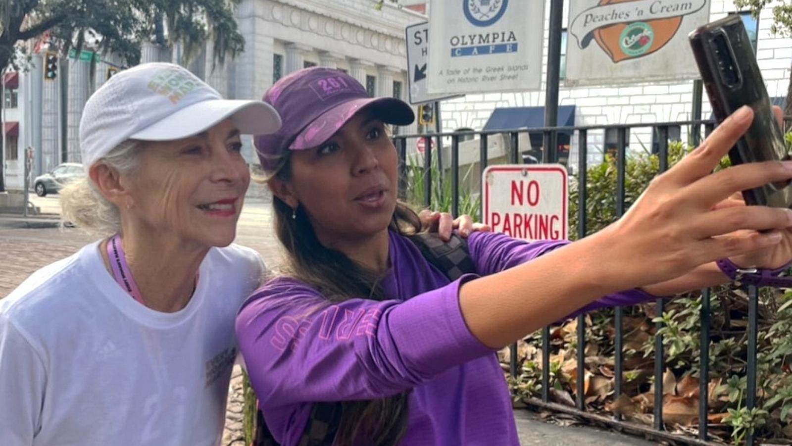 PHOTO: Sonnia Gallo Saavedra met marathon runner Kathrine Switzer after starting a 261 Fearless club in Ecuador.
