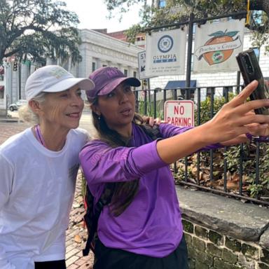 PHOTO: Sonnia Gallo Saavedra met marathon runner Kathrine Switzer after starting a 261 Fearless club in Ecuador.
