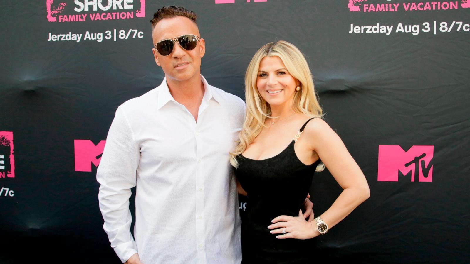 PHOTO: Michael "The Situation" Sorrentino and Lauren Sorrentino attend MTV's Jersey Shore Family Vacation NYC Premiere Party at Hard Rock Hotel New York on Aug. 2, 2023 in New York City.