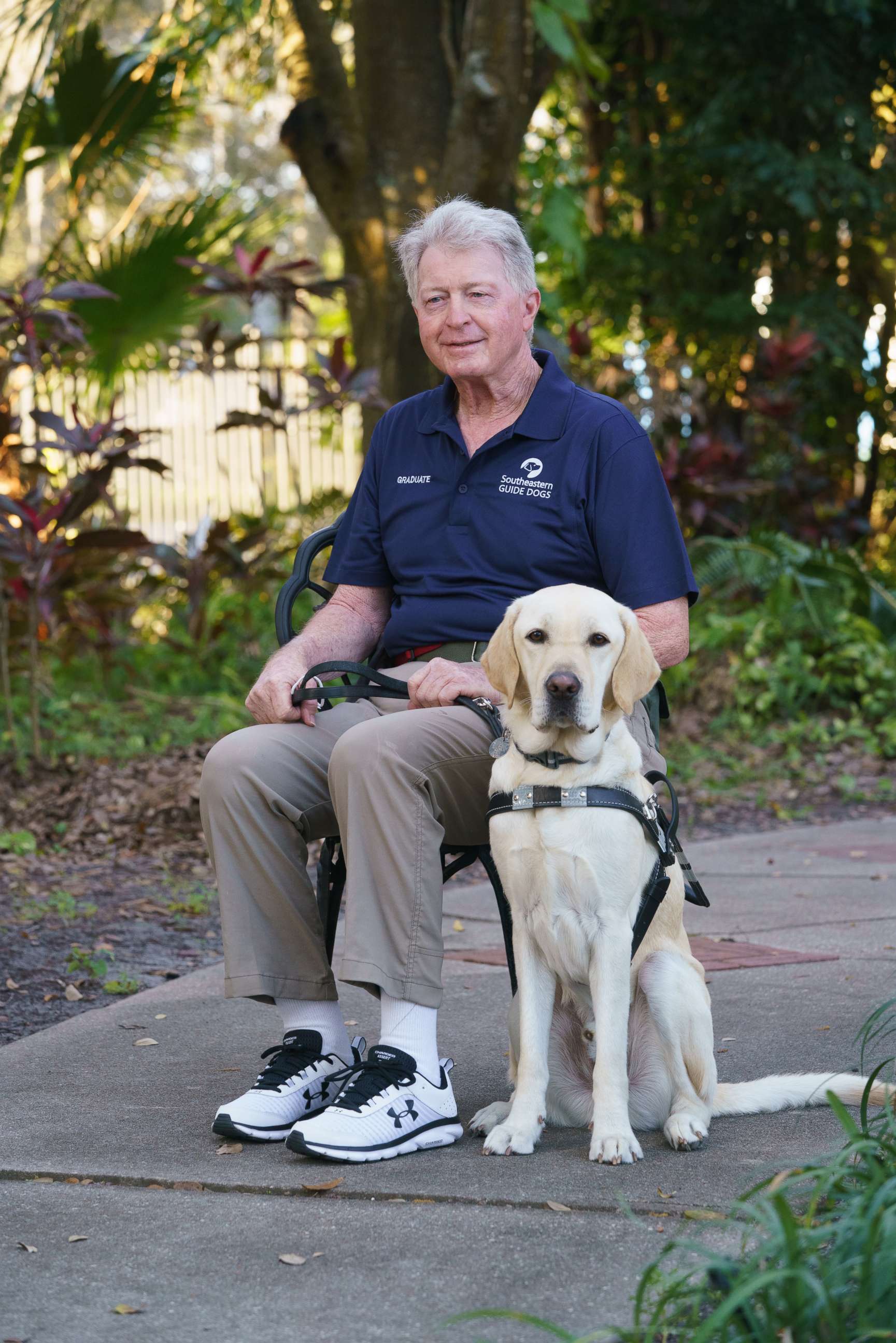 PHOTO: Bob Newport with his guide dog Igor III.