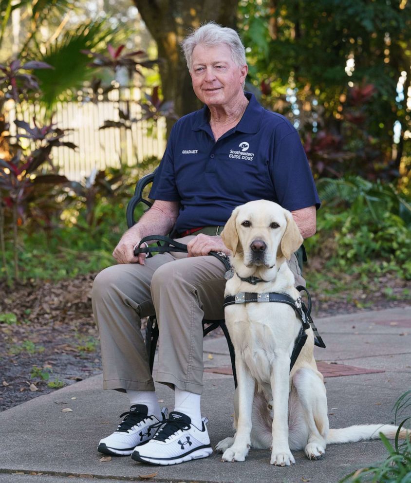 PHOTO: Bob Newport with his guide dog Igor III.