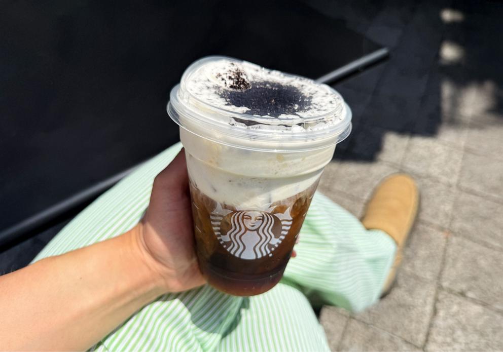 PHOTO: Starbucks Cold Brew with vanilla syrup-vanilla sweet cream cold foam and cookie crumbles available to order starting July 14 at Starbucks via the app.