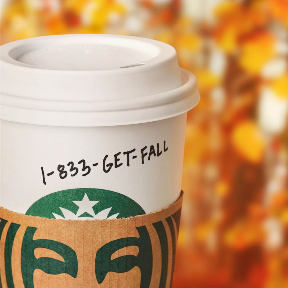 PHOTO: It's officially Fall at Starbucks with the release of their seasonal menu, including Pumpkin Spice Lattes.