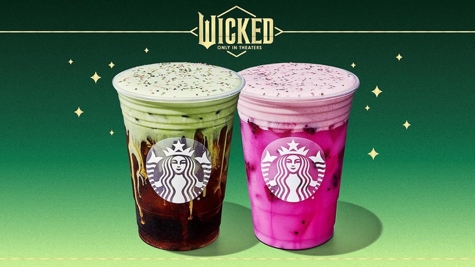 PHOTO: Starbucks is adding two "Wicked"-inspired drinks with the new Glinda’s Pink Potion and Elphaba’s Cold Brew.