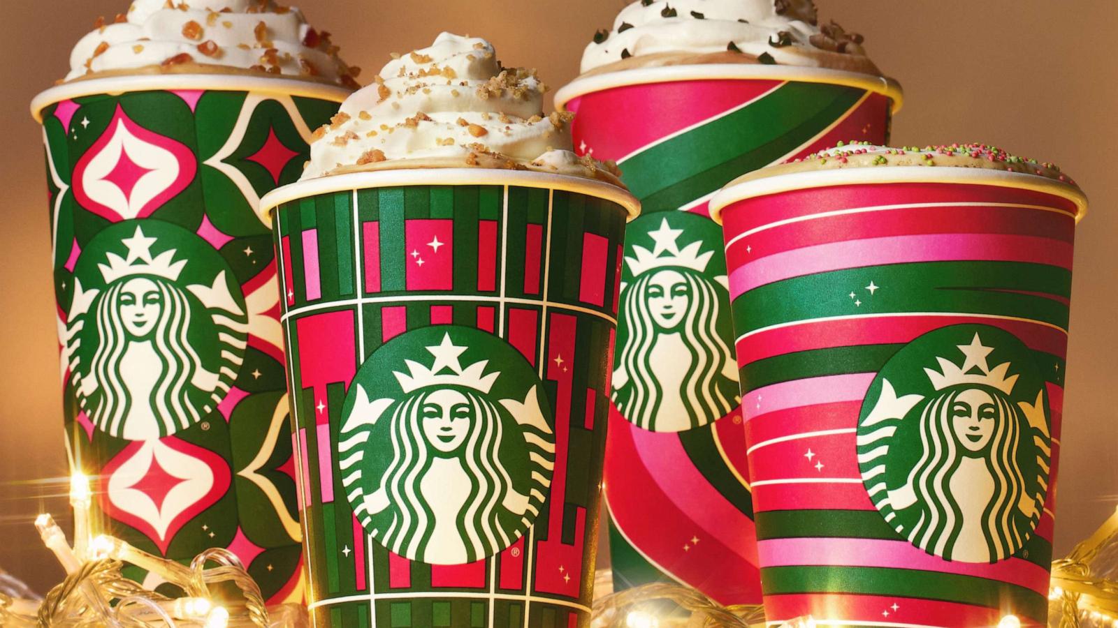 PHOTO: Four holiday drinks on the menu for a limited time at Starbucks.