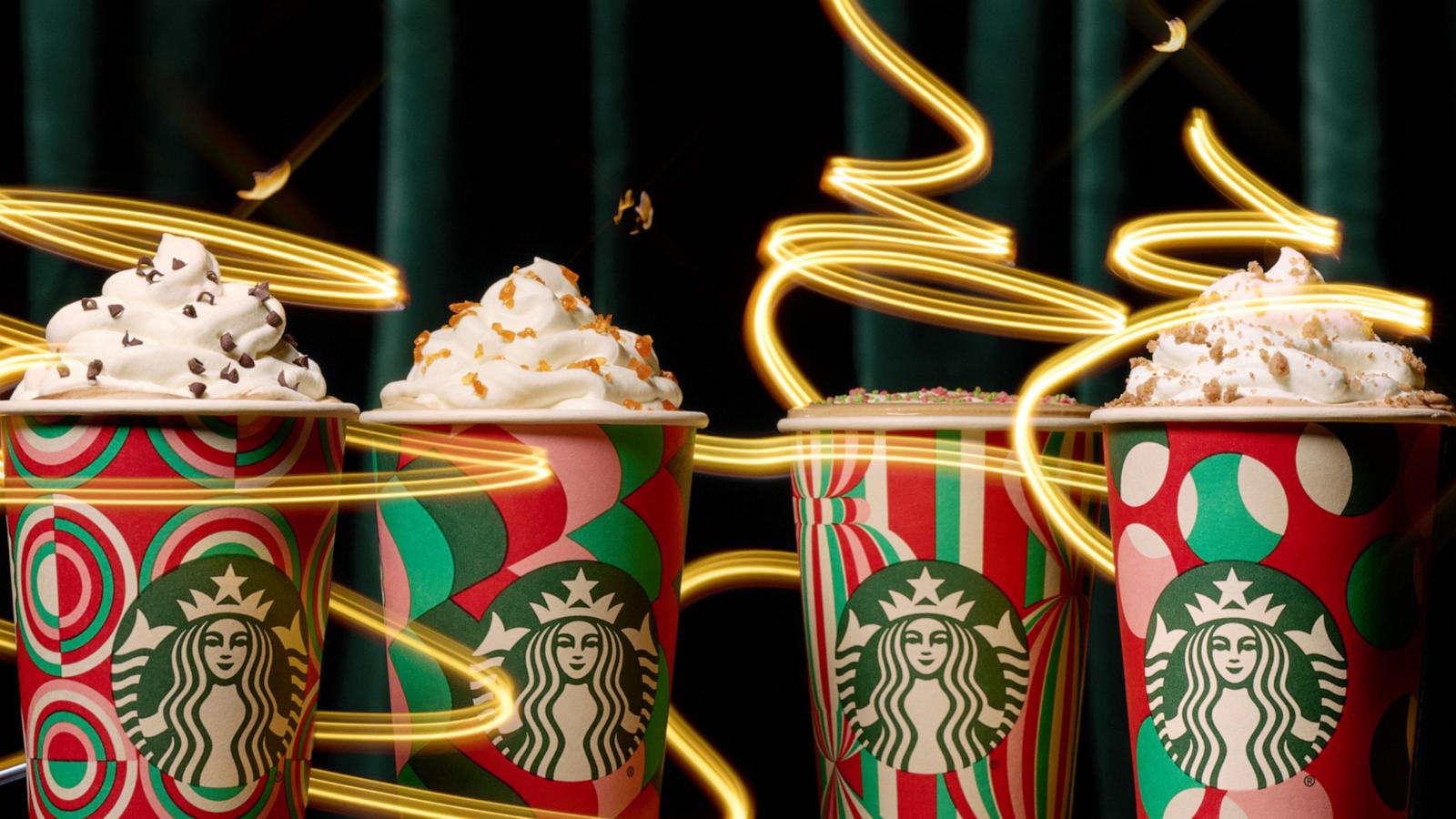 PHOTO: Four hot holiday drinks available Nov. 7 at Starbucks.