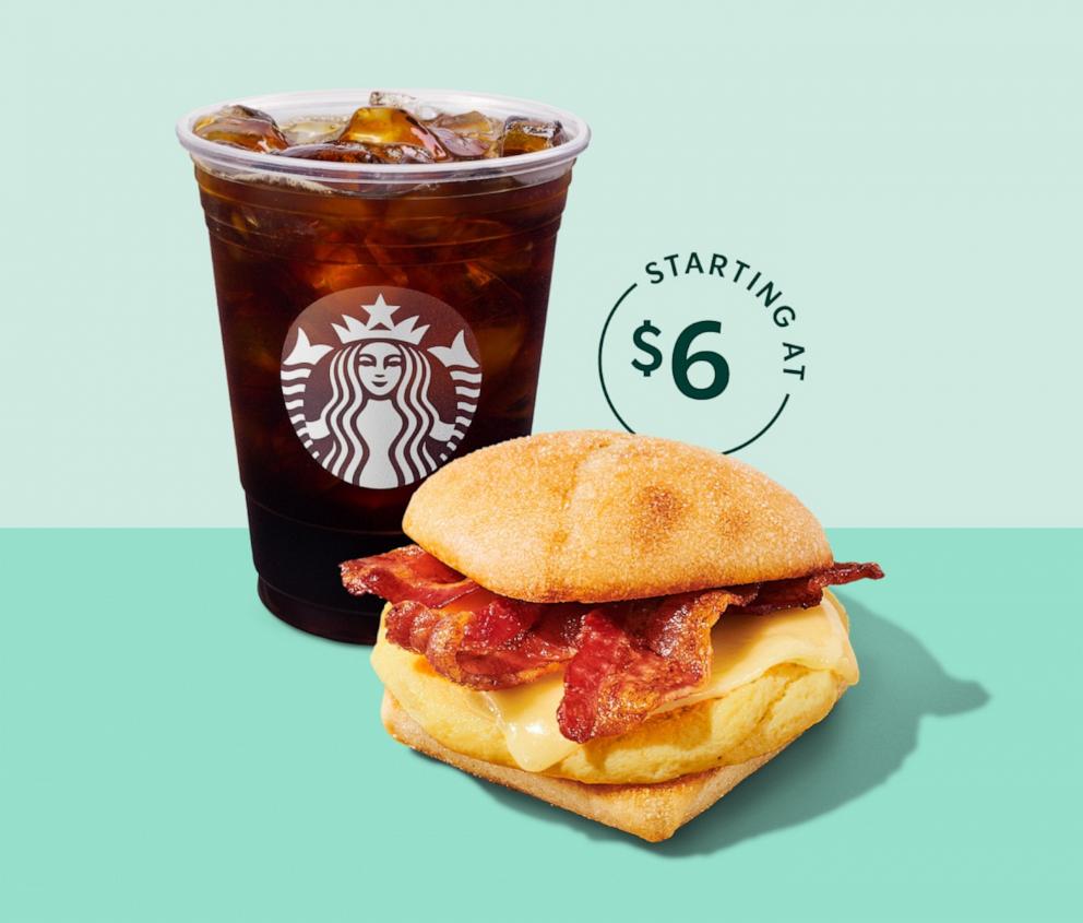 PHOTO: Starbucks' new pairings menus include 12-ounce drink and a breakfast combo.