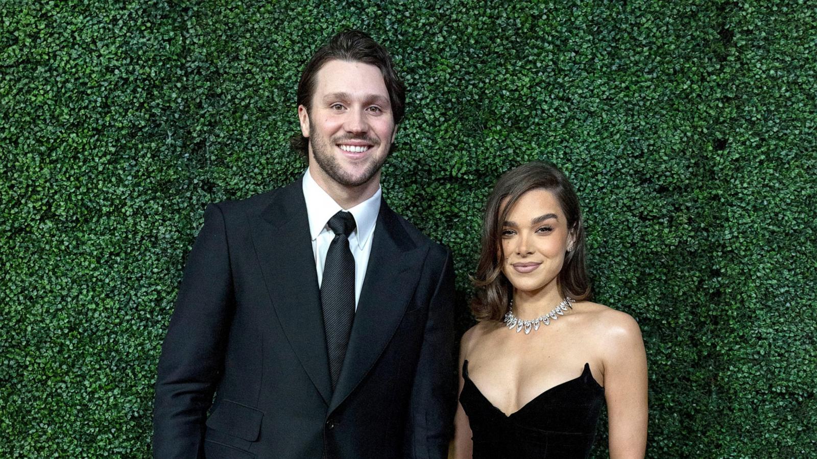 PHOTO: Josh Allen and Hailee Steinfeld pose for a photo on the red carpet the 14th Annual NFL Honors at Saenger Theatre, Feb. 6, 2025, in New Orleans.