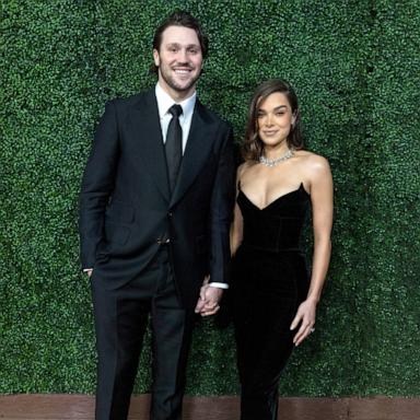 PHOTO: Josh Allen and Hailee Steinfeld pose for a photo on the red carpet the 14th Annual NFL Honors at Saenger Theatre, Feb. 6, 2025, in New Orleans.
