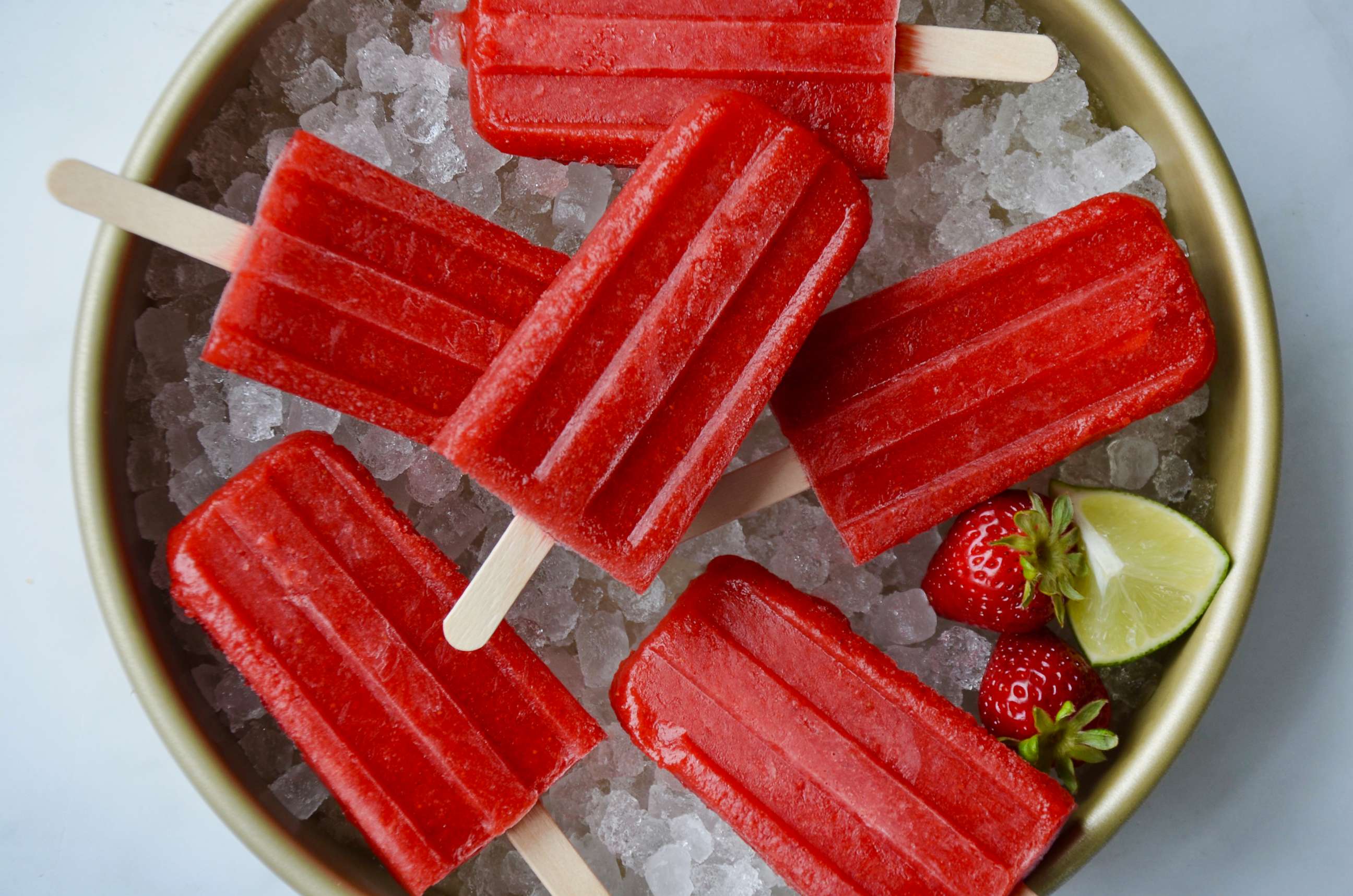 PHOTO: Frozen strawberry margarita popsicles are a perfect handheld treat for the 4th of July.