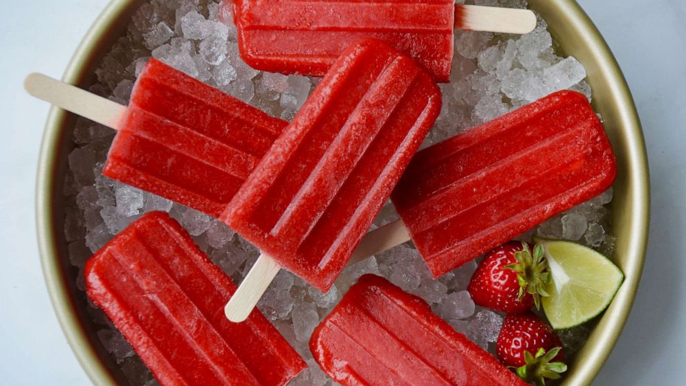 PHOTO: Frozen strawberry margarita popsicles are a perfect handheld treat for the 4th of July.