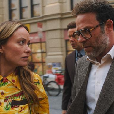 PHOTO: Olivia Wilde and Seth Rogen in "The Studio," premiering March 26, 2025 on Apple TV+.