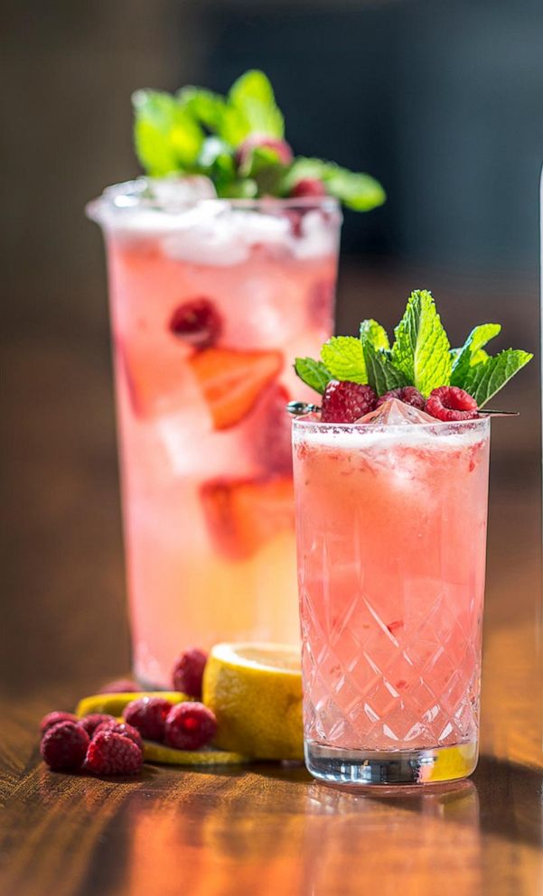 PHOTO: Summer lemonade made with fresh raspberries and ginger beer.