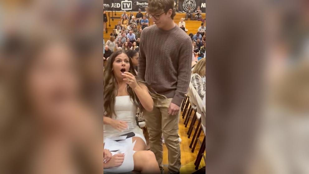 PHOTO: Kylei Gray’s younger brother drove 17 hours from Florida to Indiana to surprise her at her nursing school graduation.