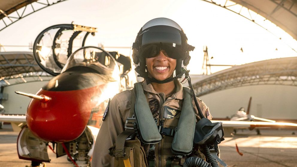 PHOTO: Lt. j.g Madeline Swegle will receive her Wings of Gold during a small ceremony at Naval Air Station in Kingsville, Texas, on July 31.cred: U.S. Navy