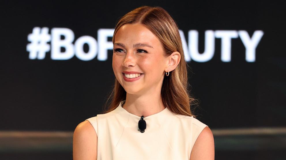 PHOTO: Sydney Towle speaks onstage at "Connection in the Age of Disruption" during The Business of Beauty Global Forum 2025, June 10, 2025 in Napa, Calif.