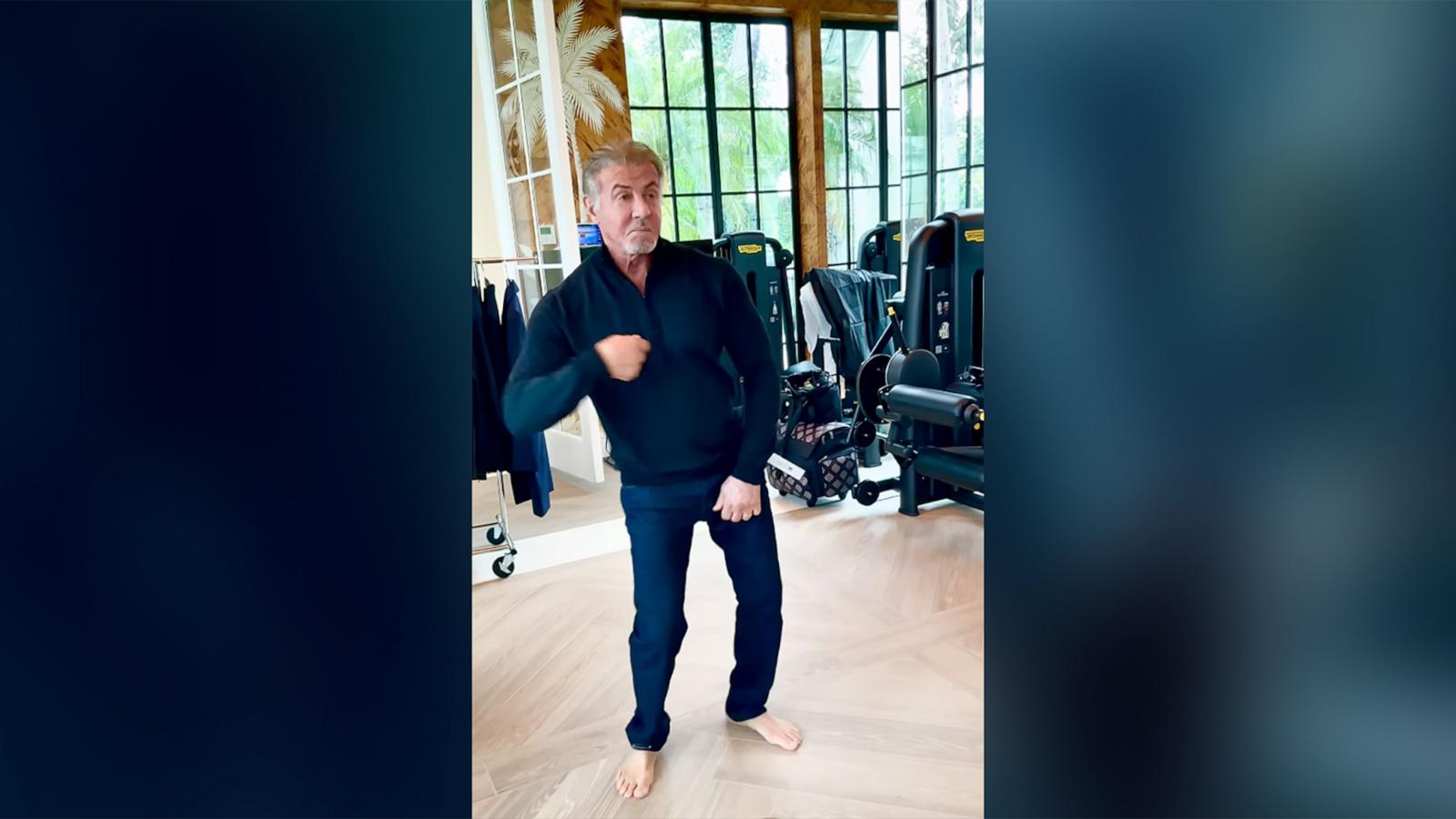 PHOTO: Sylvester Stallone dances during a fitting in a video he posted to his Instagram account.