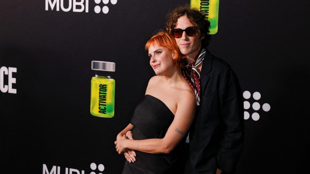 Actress Tallulah Willis (L) and Justin Acee attend the premiere of "The Substance" in Los Angeles, Calif. on Sept. 16, 2024. 