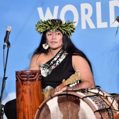 PHOTO: Musicians Tiana Liufau (L) and Sefa Pumphrey perform onstage at The World Premiere of Disney's "MOANA" at the El Capitan Theatre on Monday, November 14, 2016 in Hollywood, CA. 