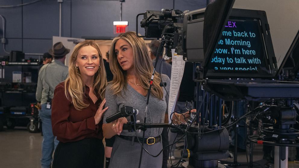 PHOTO: Reese Witherspoon and Jennifer Aniston in “The Morning Show,” returning for its fifth and final season in 2027.