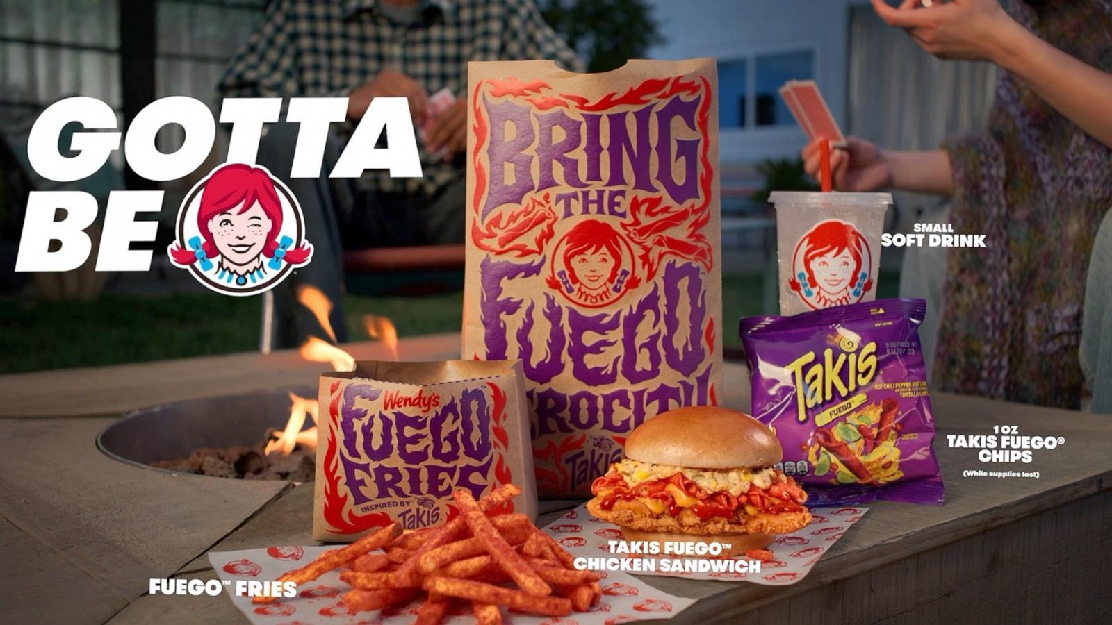 PHOTO: A new limited-time menu collaboration with Takis available at Wendy's.