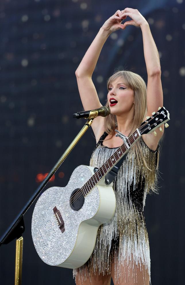 PHOTO:Taylor Swift performs on stage during the "Taylor Swift | The Eras Tour" at Wembley Stadium in London, England, June 21, 2024.