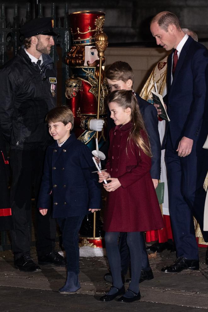 PHOTO: Prince Louis of Wales, Prince George of Wales, Princess Charlotte of Wales and Prince William, Prince of Wales attend The "Together At Christmas" Carol Service at Westminster Abbey in London, Dec. 08, 2023.