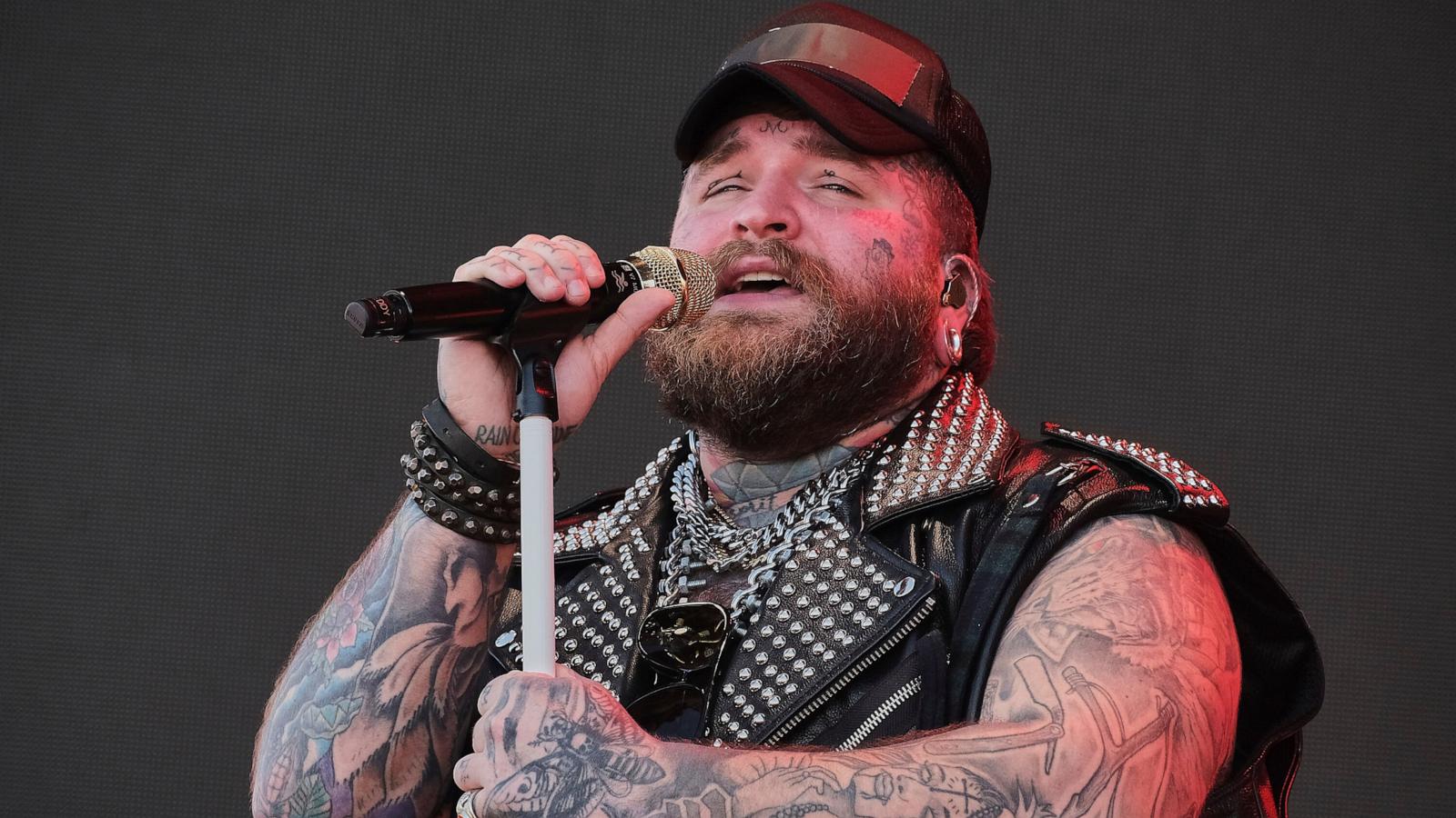 PHOTO: Teddy Swims performing at the SB LX Tailgate Party, February 8, 2026 in San Francisco.